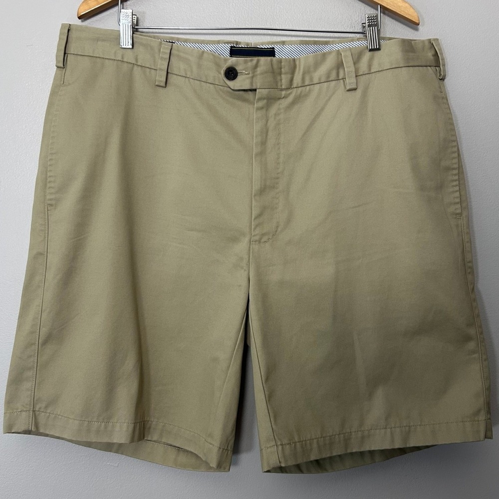 Orvis Shorts Mens 40 Khaki Tan 100% Pima Cotton Twill Chino Casual 9 Inseam